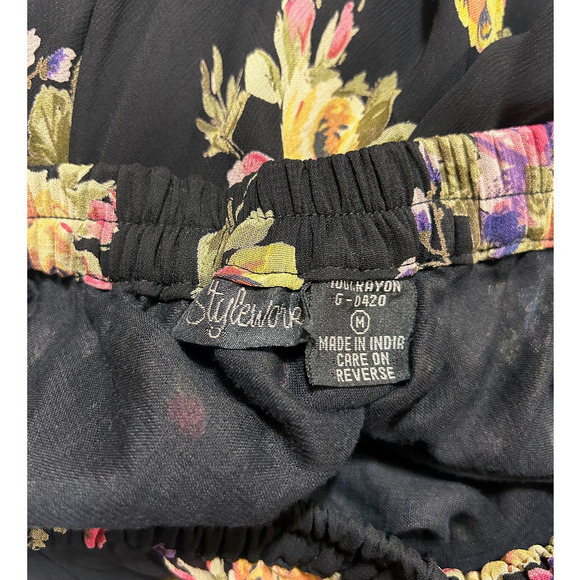 Styleworks Maxi 90's Retro Skirt M Rayon Lined Floral Grunge Cottage Whimsygoth - Picture 4 of 6